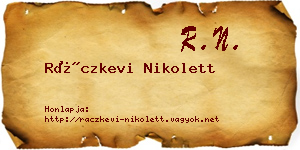 Ráczkevi Nikolett névjegykártya